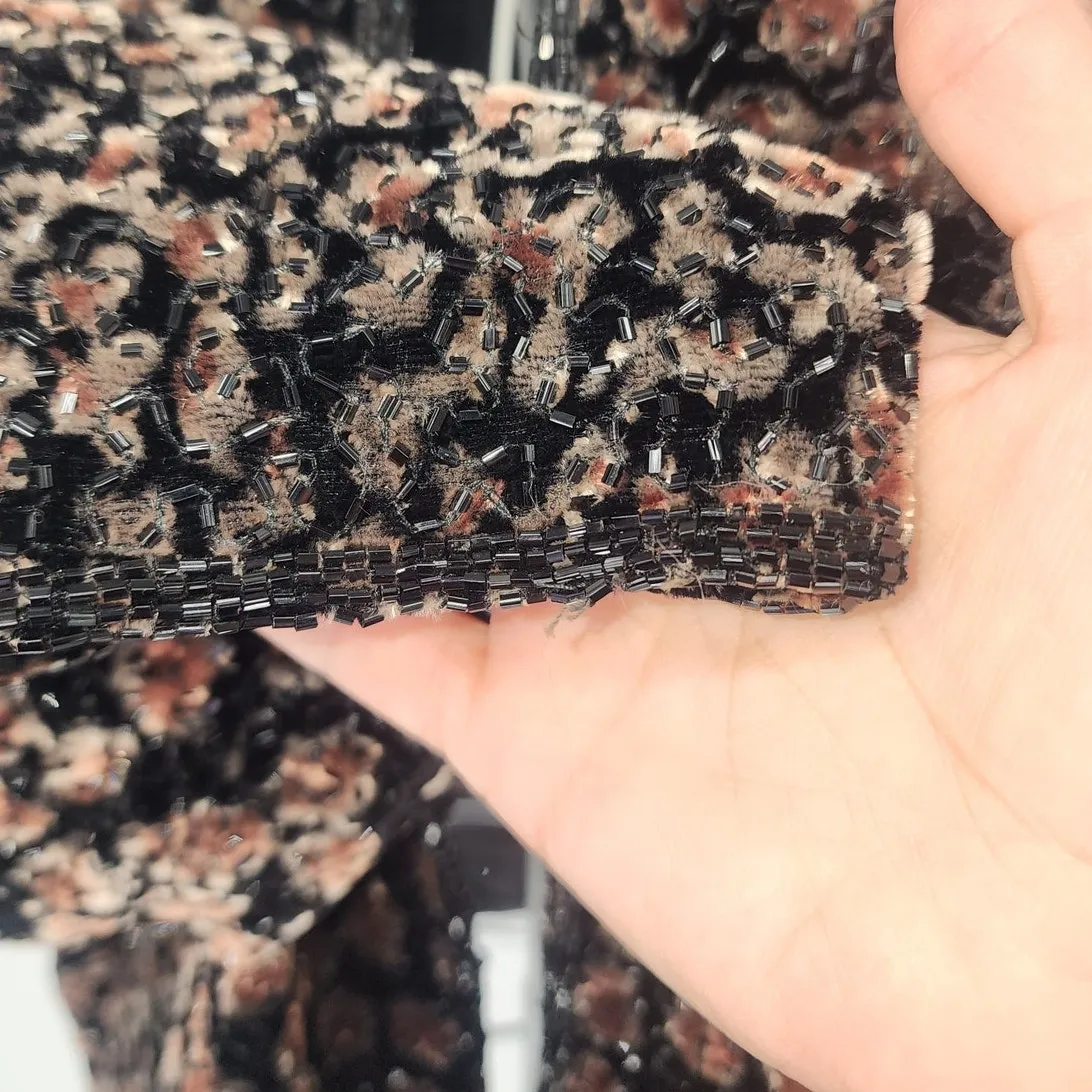 Papell Boutique Evening Black Floral Velvet Sequin Jacket Women’s Size L Size L - Image 4