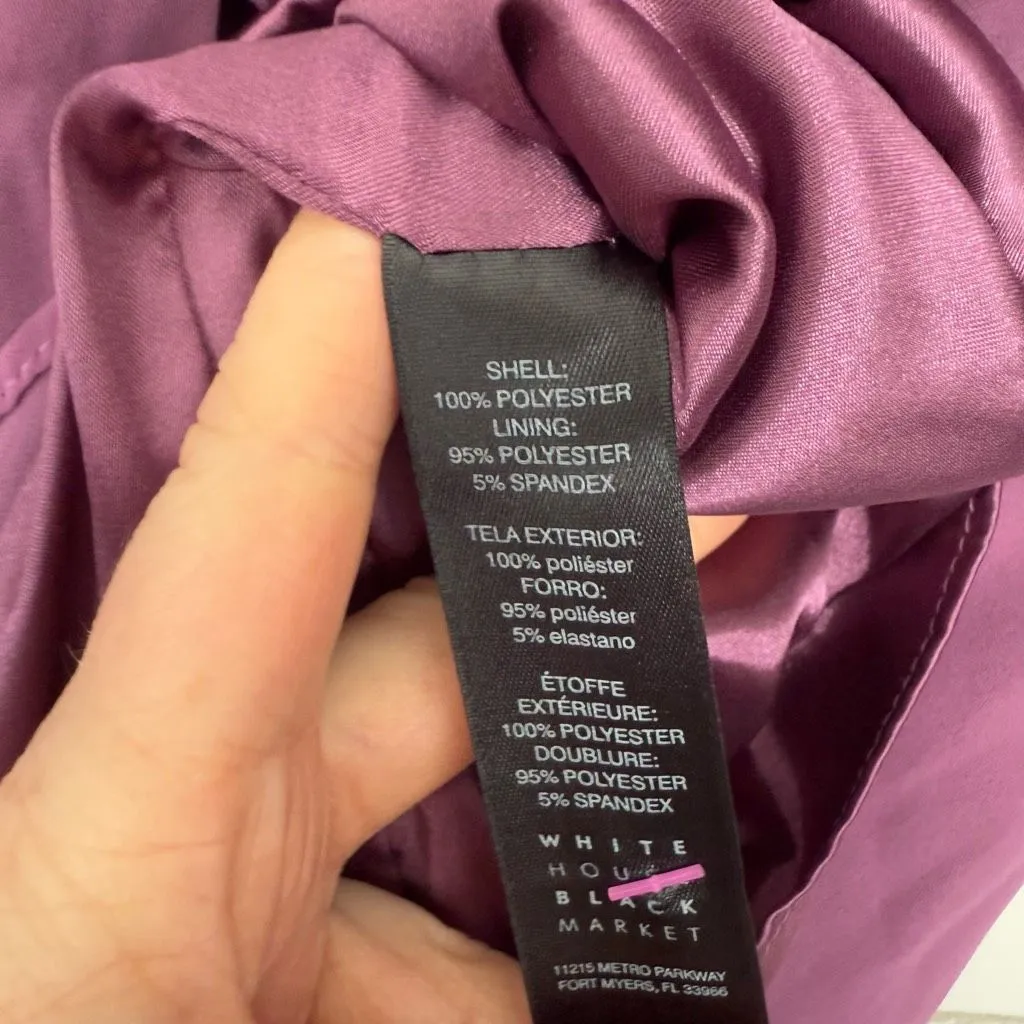 White House Black Market Women’s 0 Magenta Dress Long Sleeve - Image 3