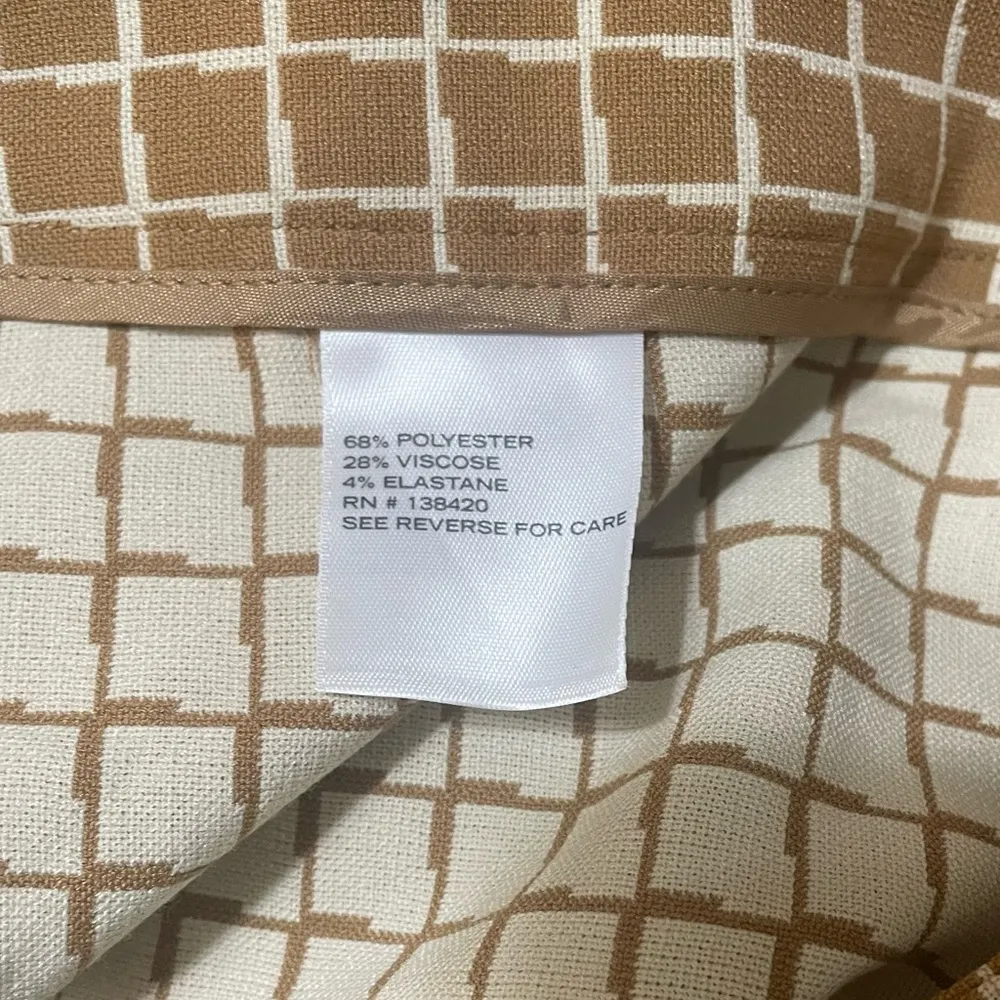 Etcetera Brown Check Full Length Trousers Size 10 Office Business Formal Neutral - Image 5