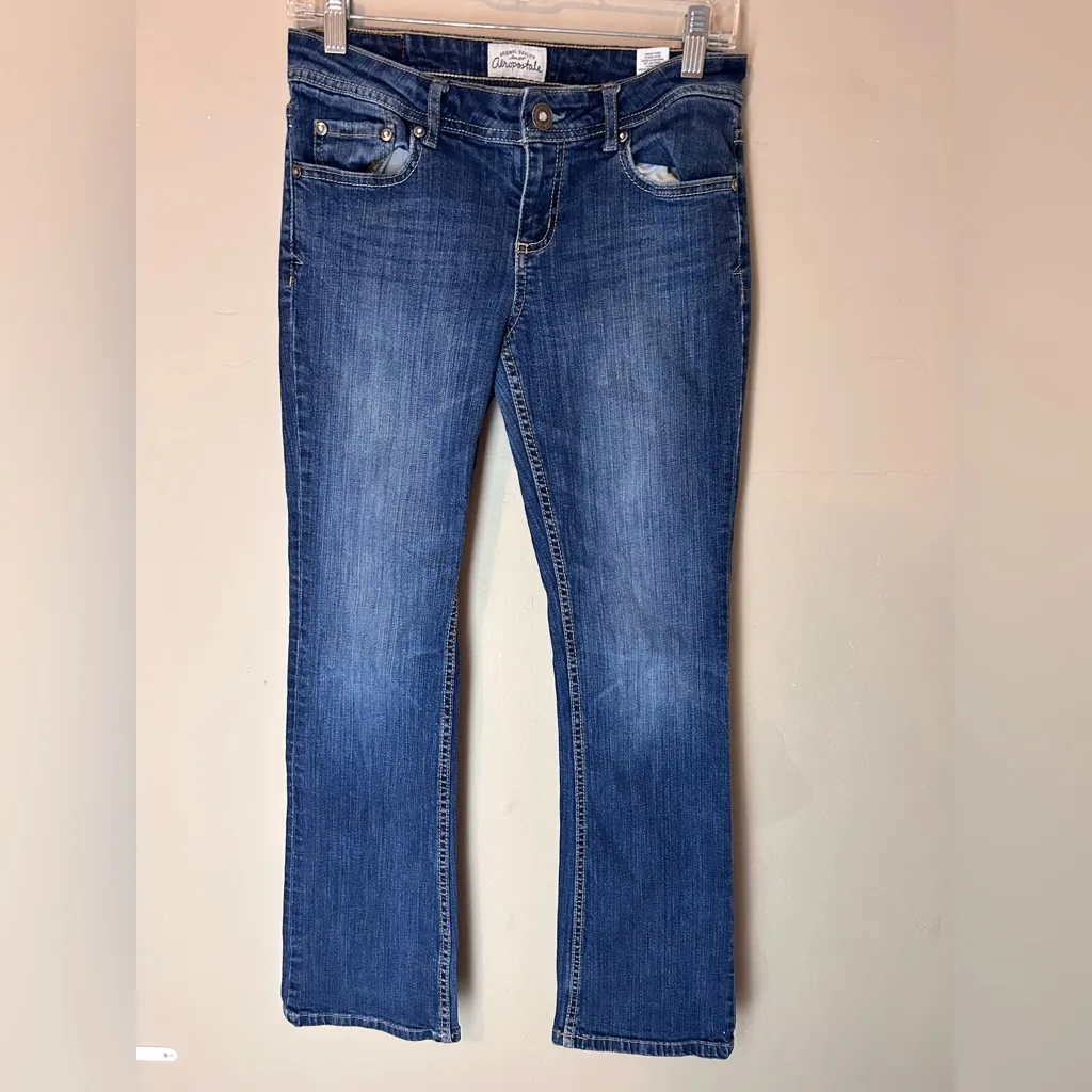 Aeropostale Y2K Chelsea Bootcut Low Rise Dark Wash Denim Jean Size 5/6 Regular - Image 2