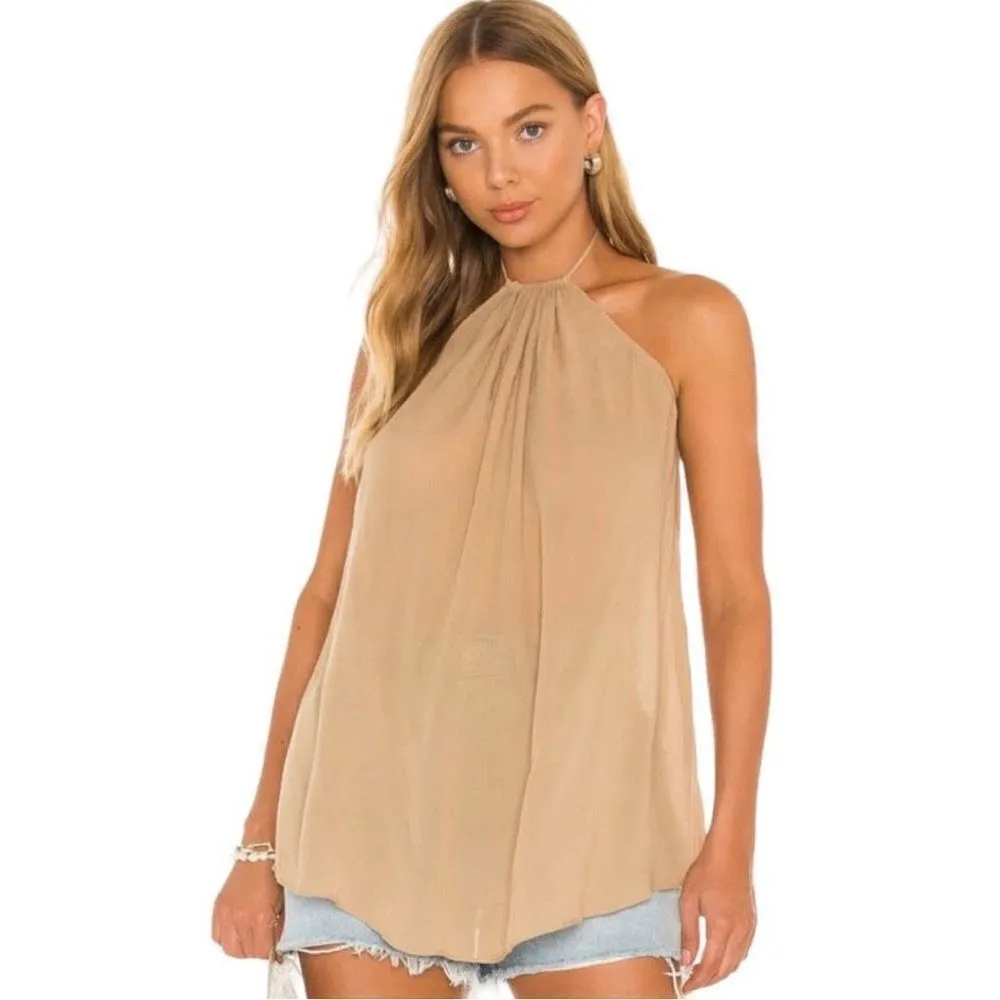 Camila Coelho Diara Halter Tunic Tan - Image 2