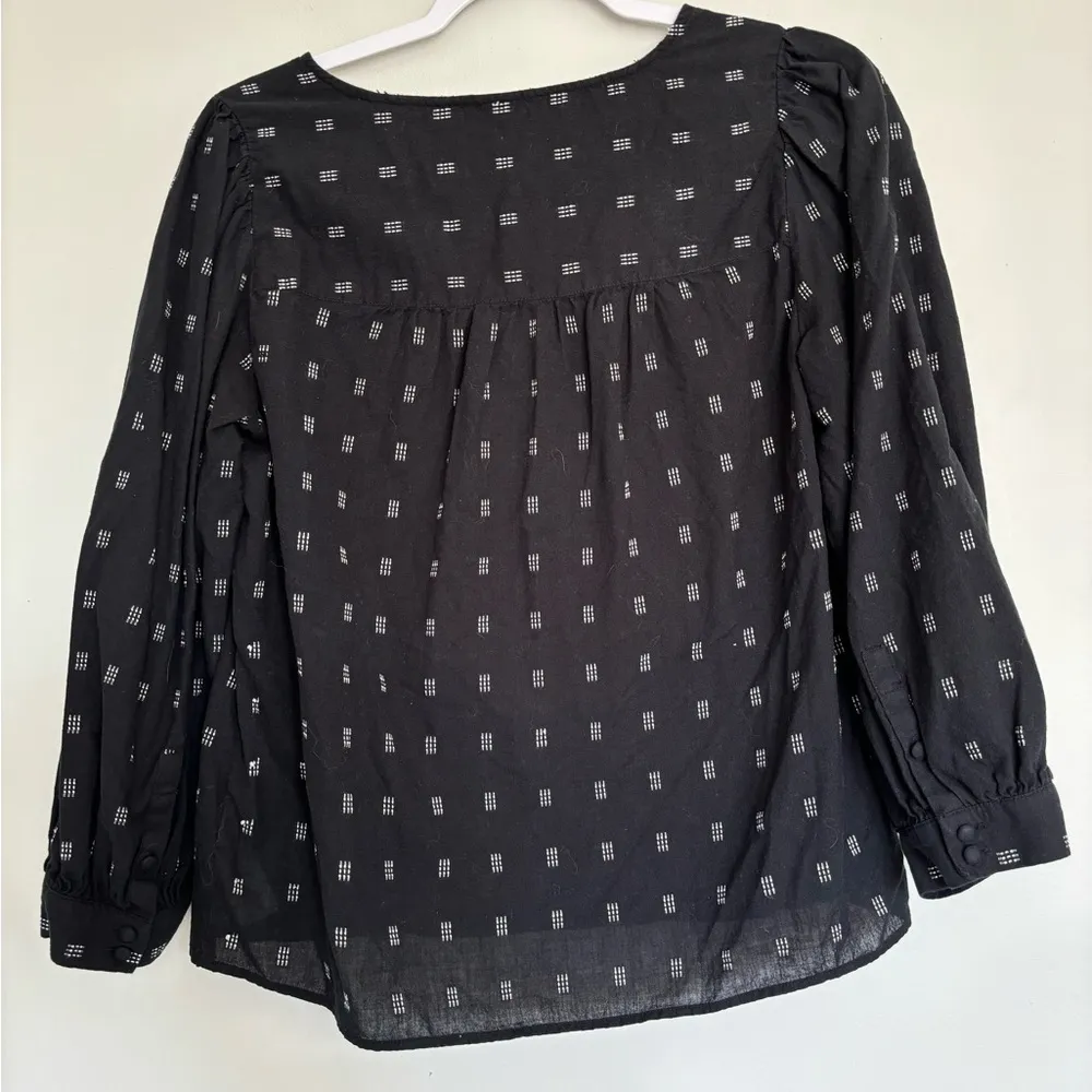 Madewell black with white detail blouse - Image 3