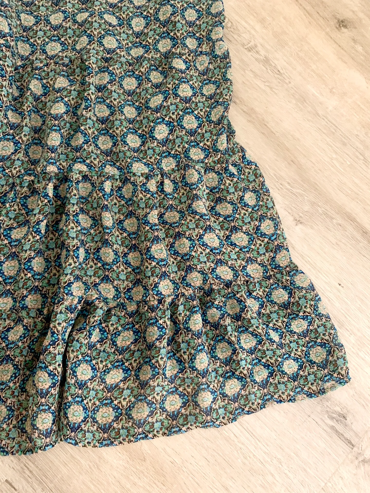 Floral Slightly Sheer Flippy Dress Size S - Image 3
