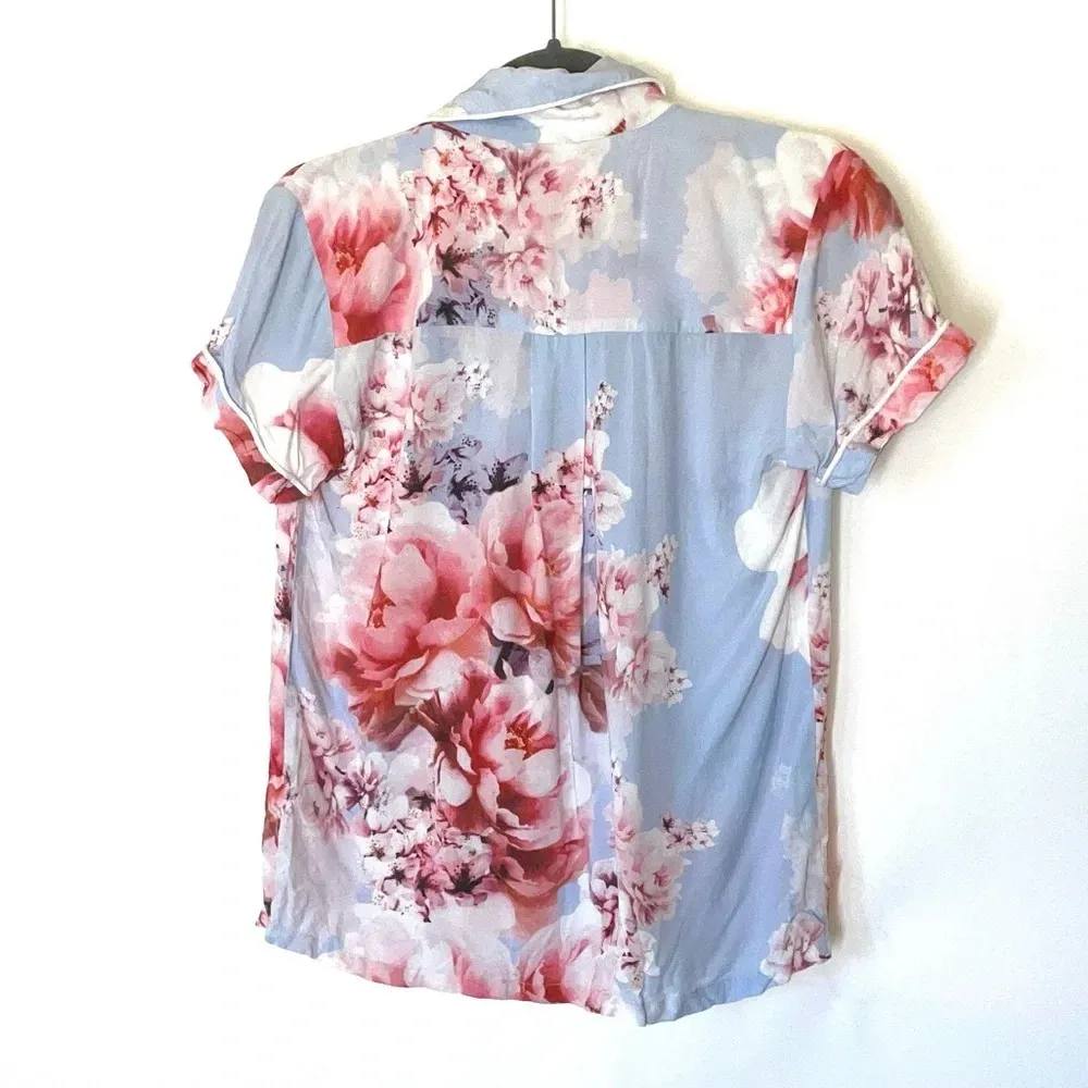 PLUM PRETTY SUGAR Oceane Lulls The Billows Blue Floral Lounge Set Size Small - Image 8