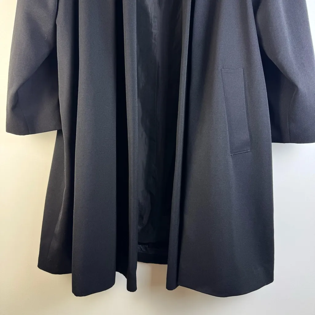 Linda Richards Vintage 80s 90s Wool Black Long Blazer Coat Jacket Sz 6 USA Made - Image 3