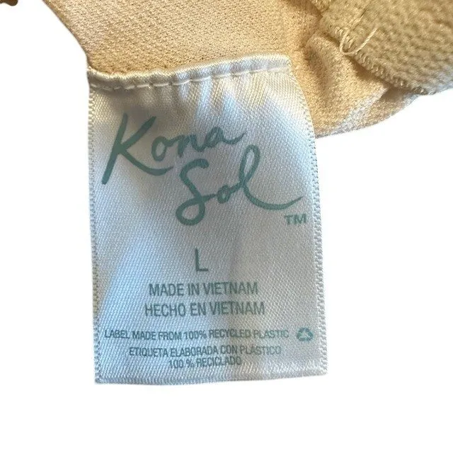 Kona Sol Leopard Print One Piece Swimsuit Adjustable Ruched Sides Size L - Image 14