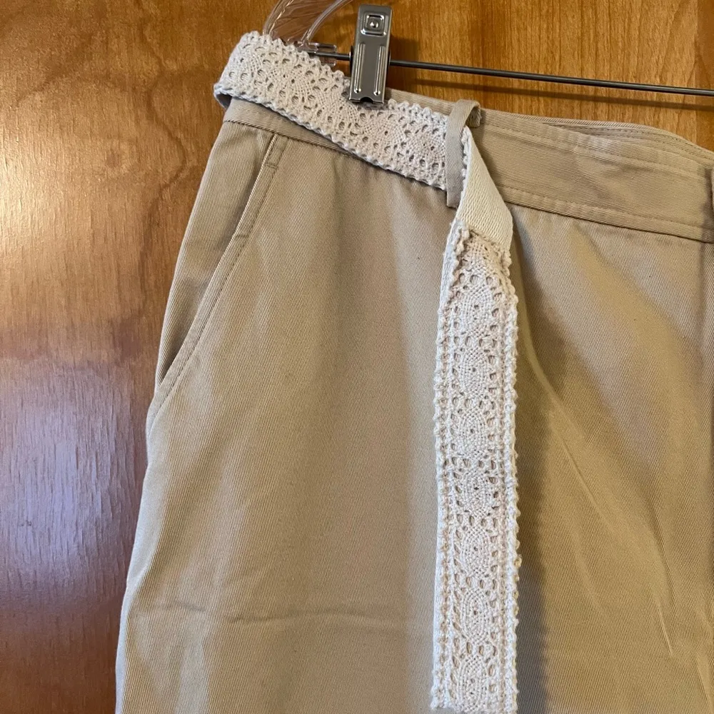 Lauren Ralph Lauren Moreton Hall Pants Crochet Belt Sand Nordstrom NWT Size 16 - Image 4