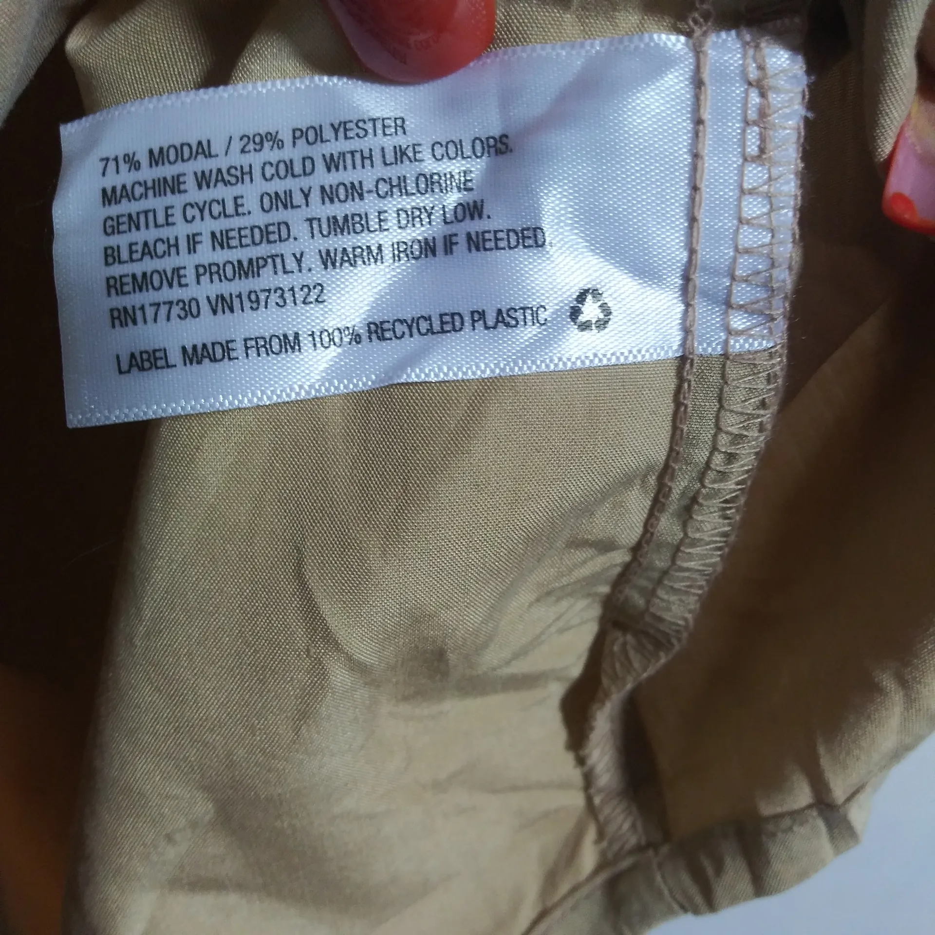 A New Day Sleeveless Tan Button Front Blouse Neutral Size XL - Image 4