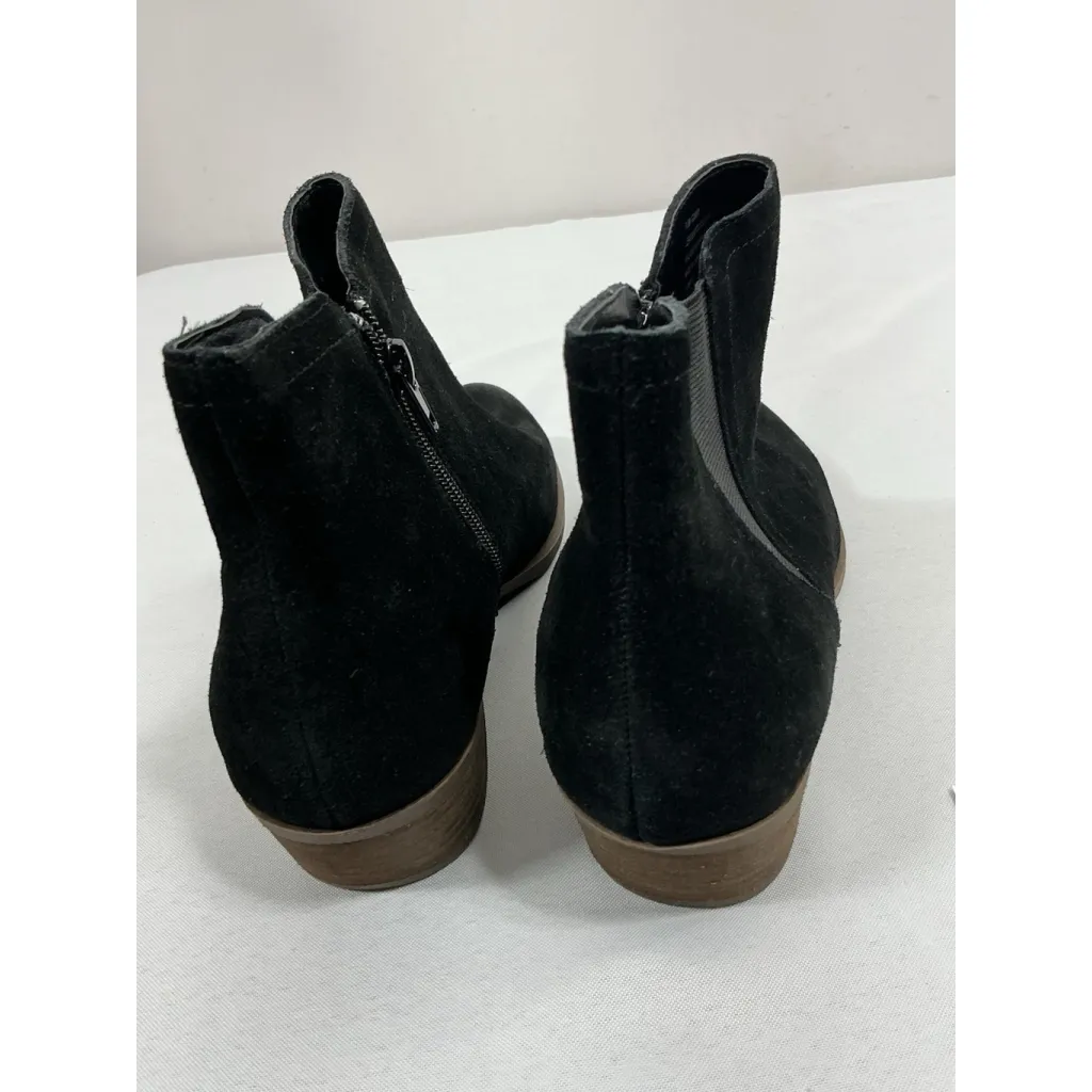 Womans Kensie Garry Booties 9.5 M Black Side Zip Block Heel Round Toe - Image 5