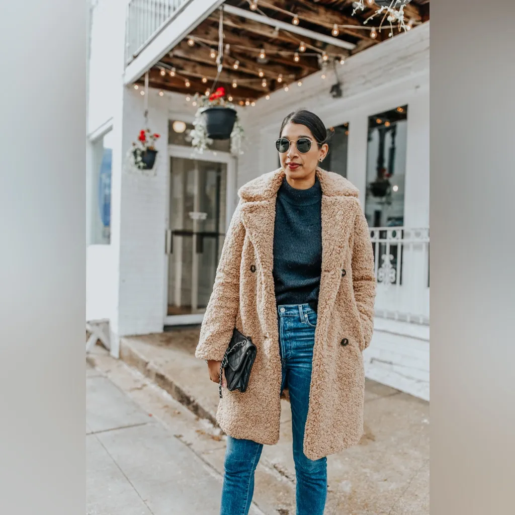 Mkt Studio Shopbop Camel Teddy Jacket Coat size FR 40 Tan - Image 2