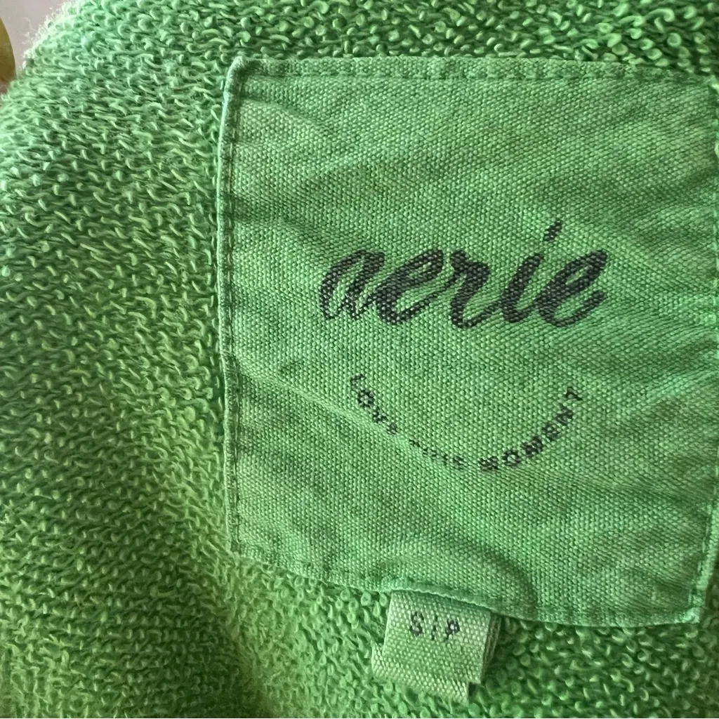 AERIE scoop neck Crewneck Sweatshirt Kelly green‎ SIZE SMALL casual comfy cotton - Image 6
