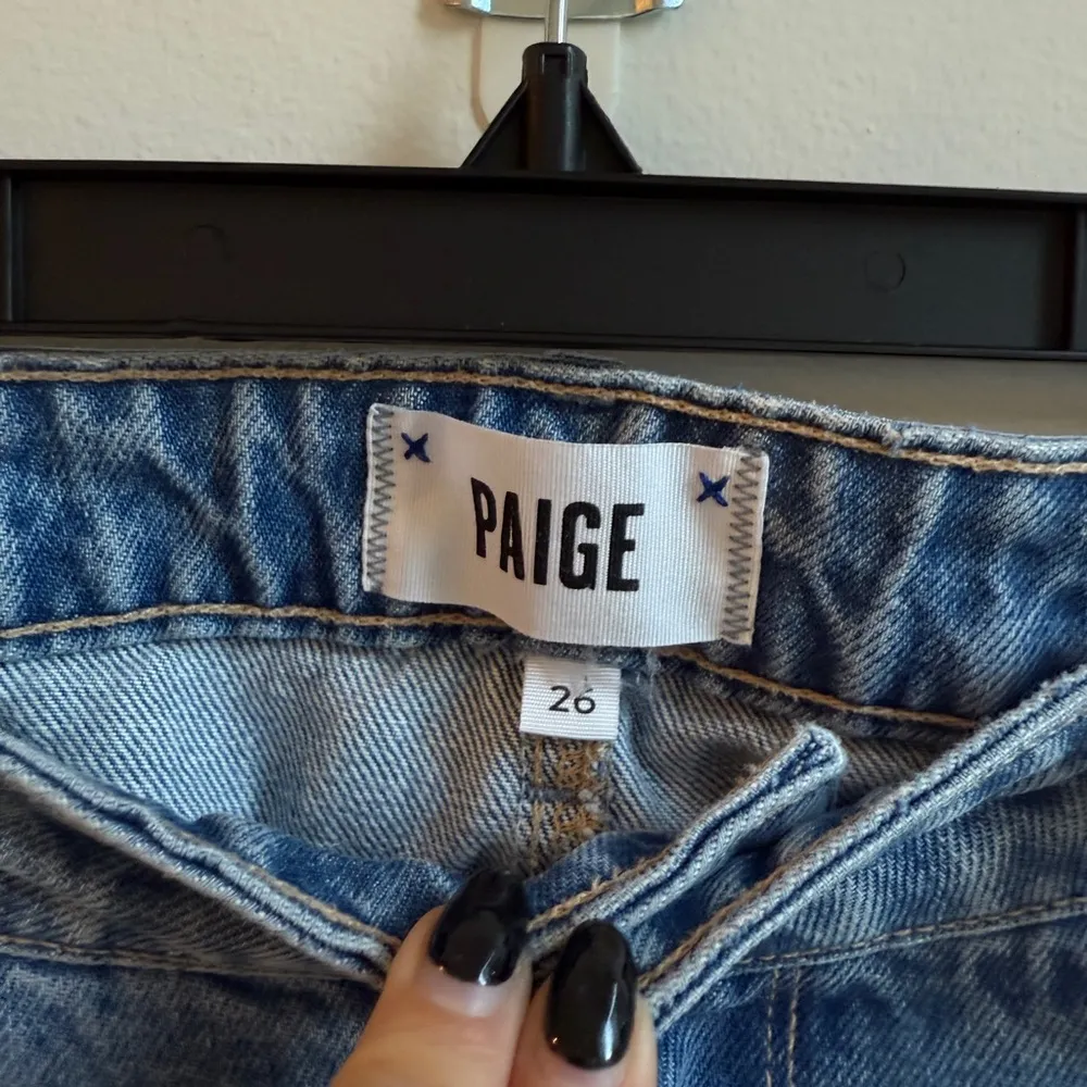 Paige Sarah Straight Ankle Jeans Denim Ripped Jean Blue Cropped Ankle Size 26 - Image 3