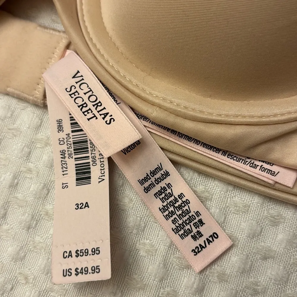 NEW! $50 VICTORIA’S SECRET 32A Lightly Lined Demi Bra BEIGE Padded Underwire - Image 15