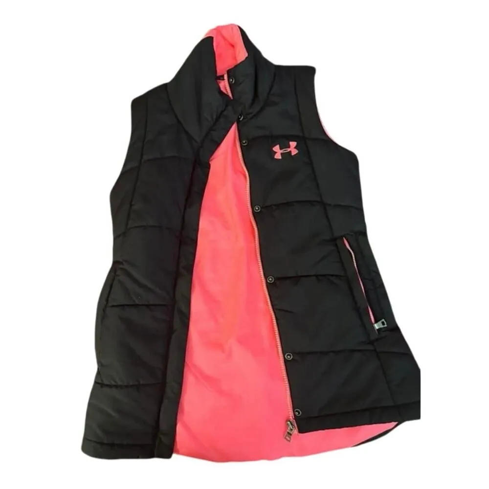 Under Armour Women’s Semi-Fitted Puffer Ski Vest Black Hot Pink Size XS - Image 16