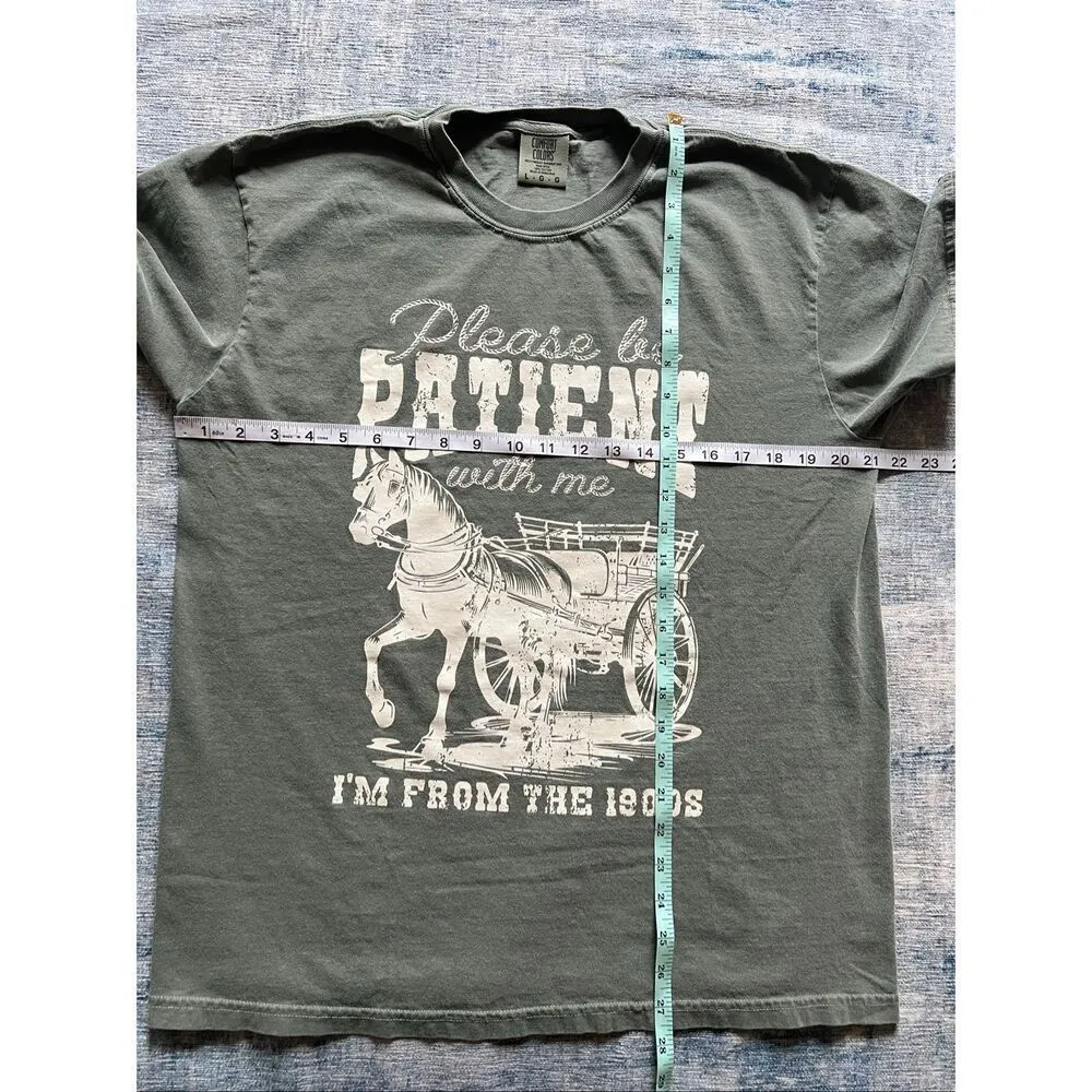 Comfort Colors Faded Green From The 1900s Novelty Tee Large - Image 5