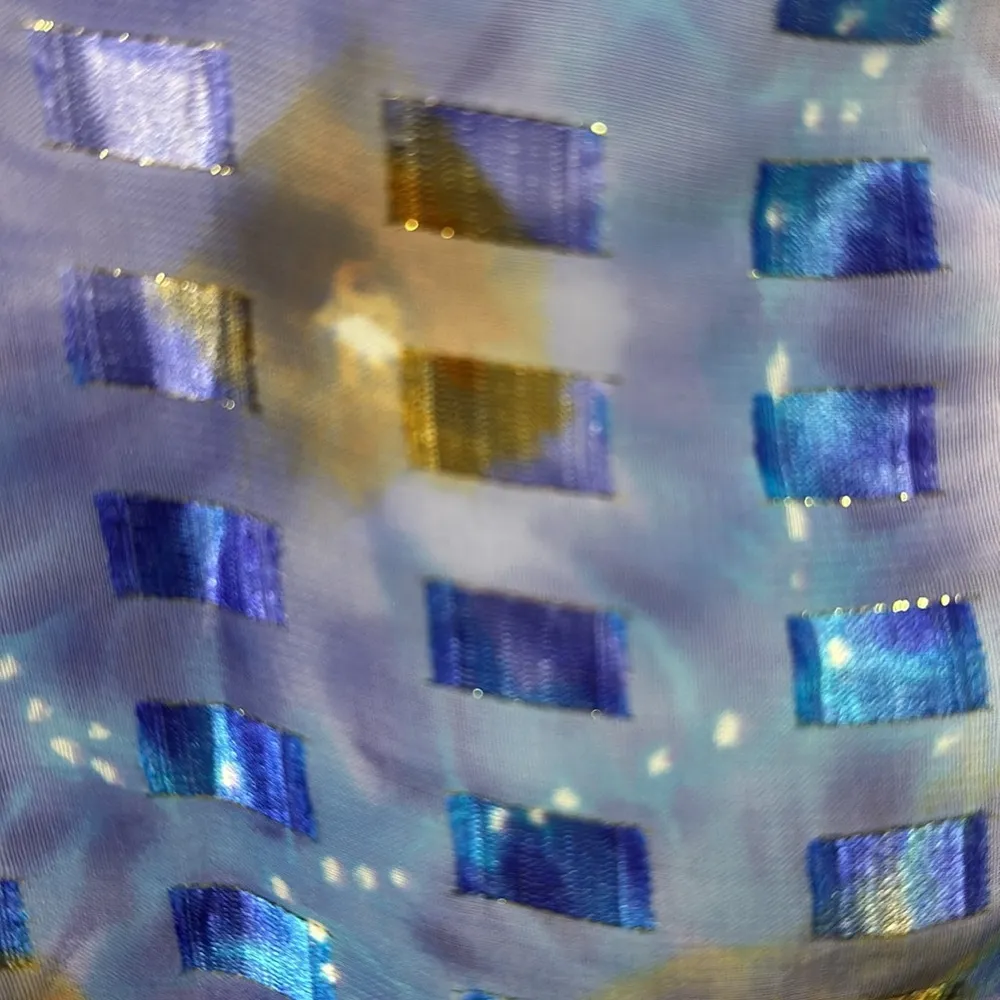 Silk Feel Square Blue Geometric Print Scarf Square Handkerchief 20 Inch - Image 4