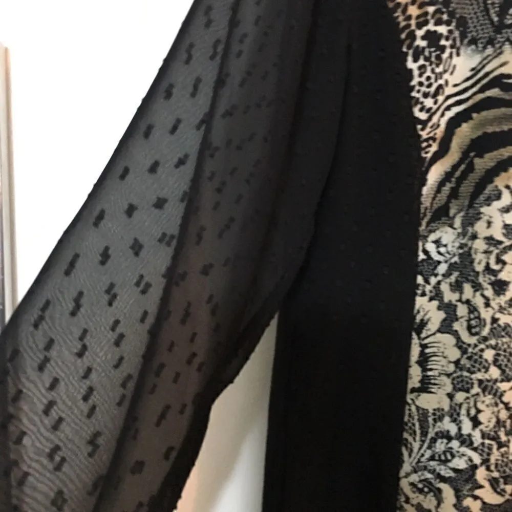 Sere Nade polka dot lace full zip Blouse Black Size M - Image 2