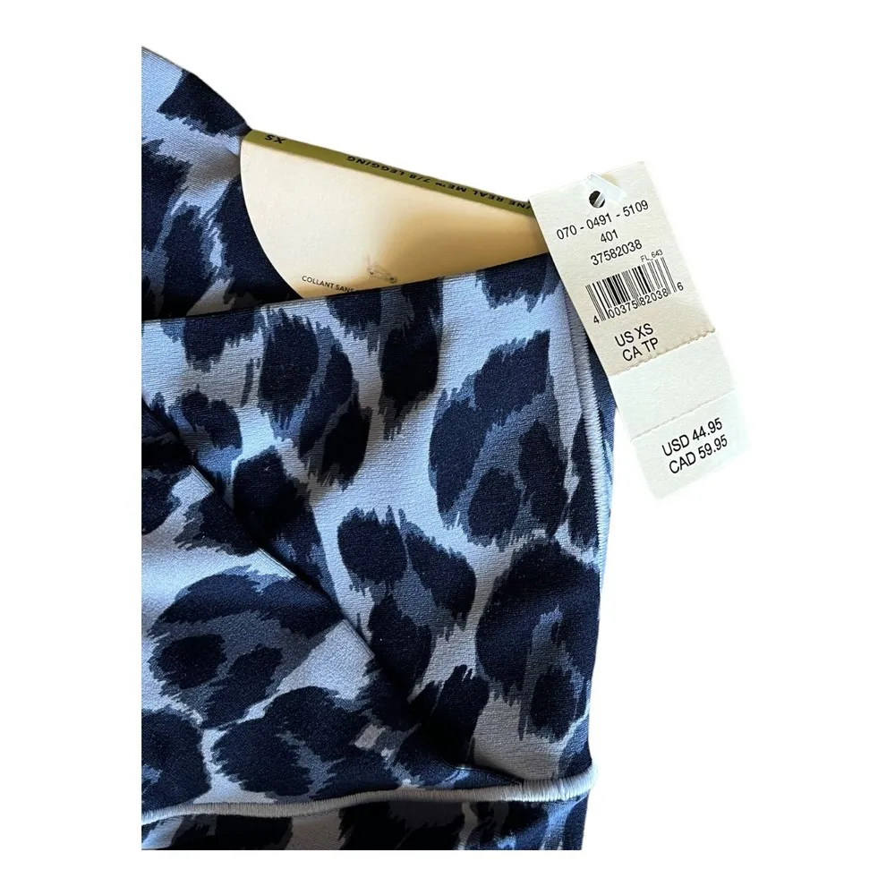 Aerie NEW  Offline Women's Hi Rise LEGGING Sz XS Blue Leopard Print PANT Real Me - Image 7