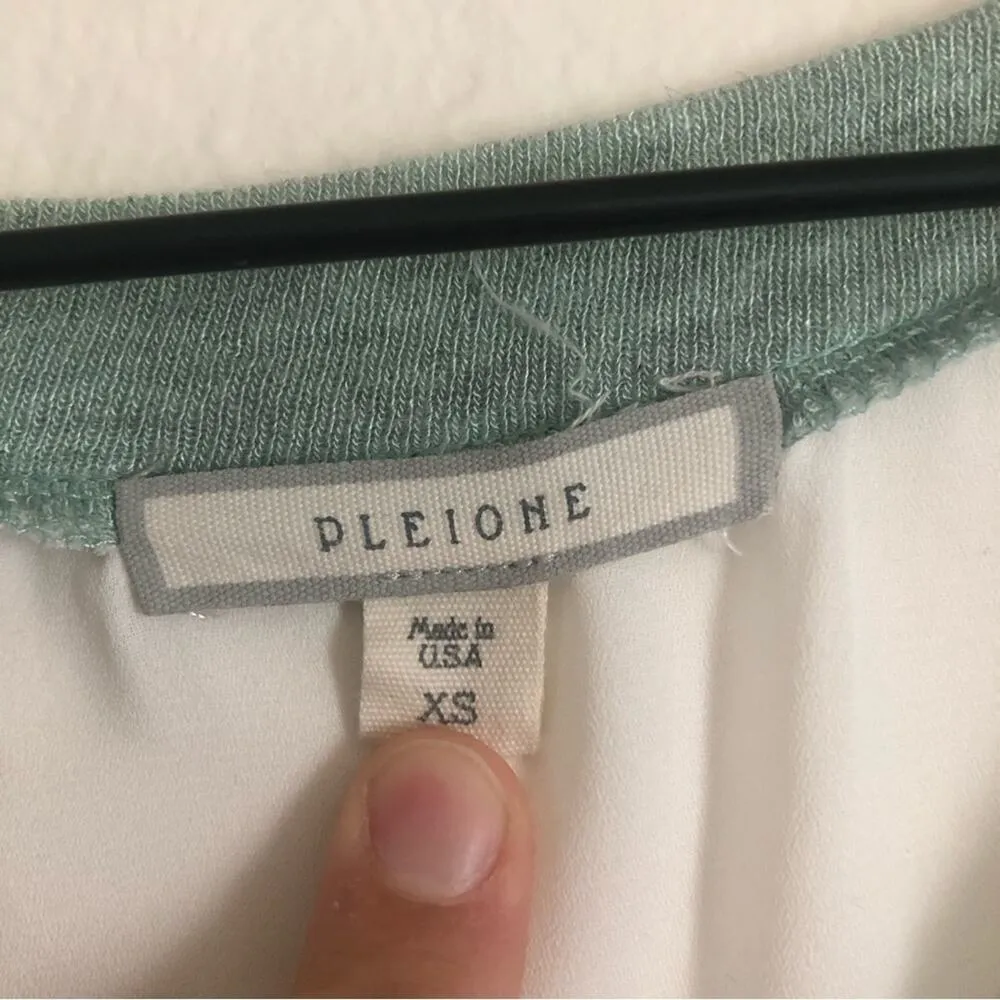 Pleione Lightweight Mint Green 3/4 Sleeve Sheer Chiffon Ivory Back Blouse Top - Image 4