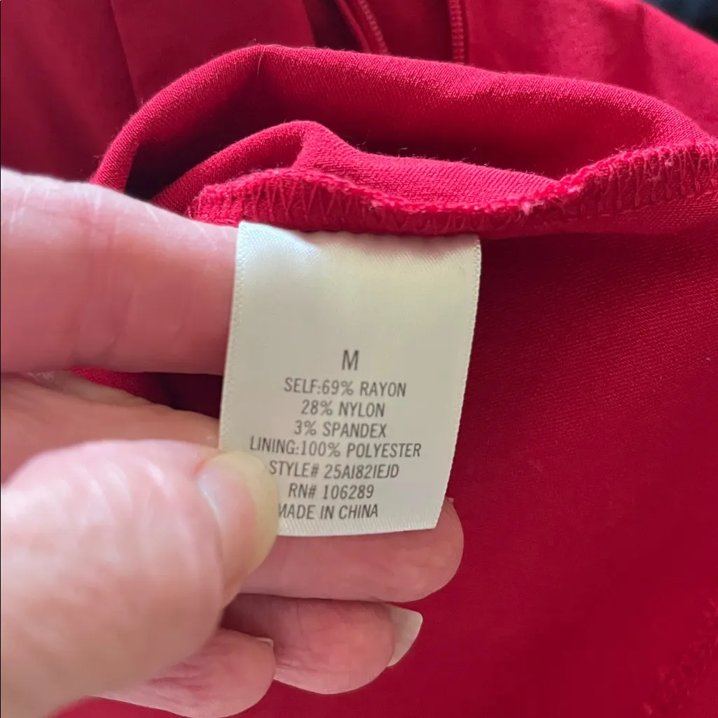 Red Mini Dress Long Sleeve Size undefined - Image 8