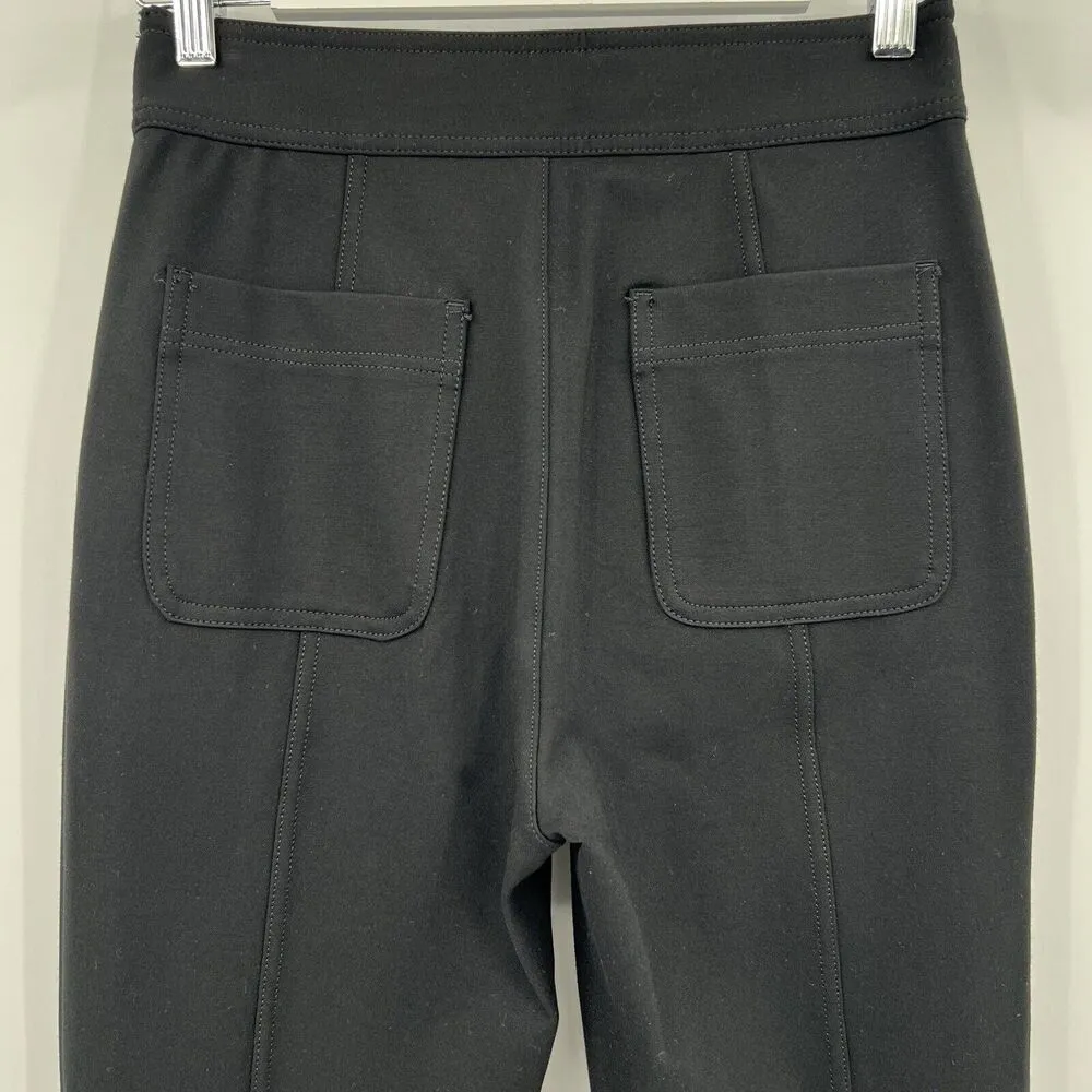 Maeve Anthropologie Slit Split Front Flared Leg Ponte Pants Black Women’s Size 4 - Image 7