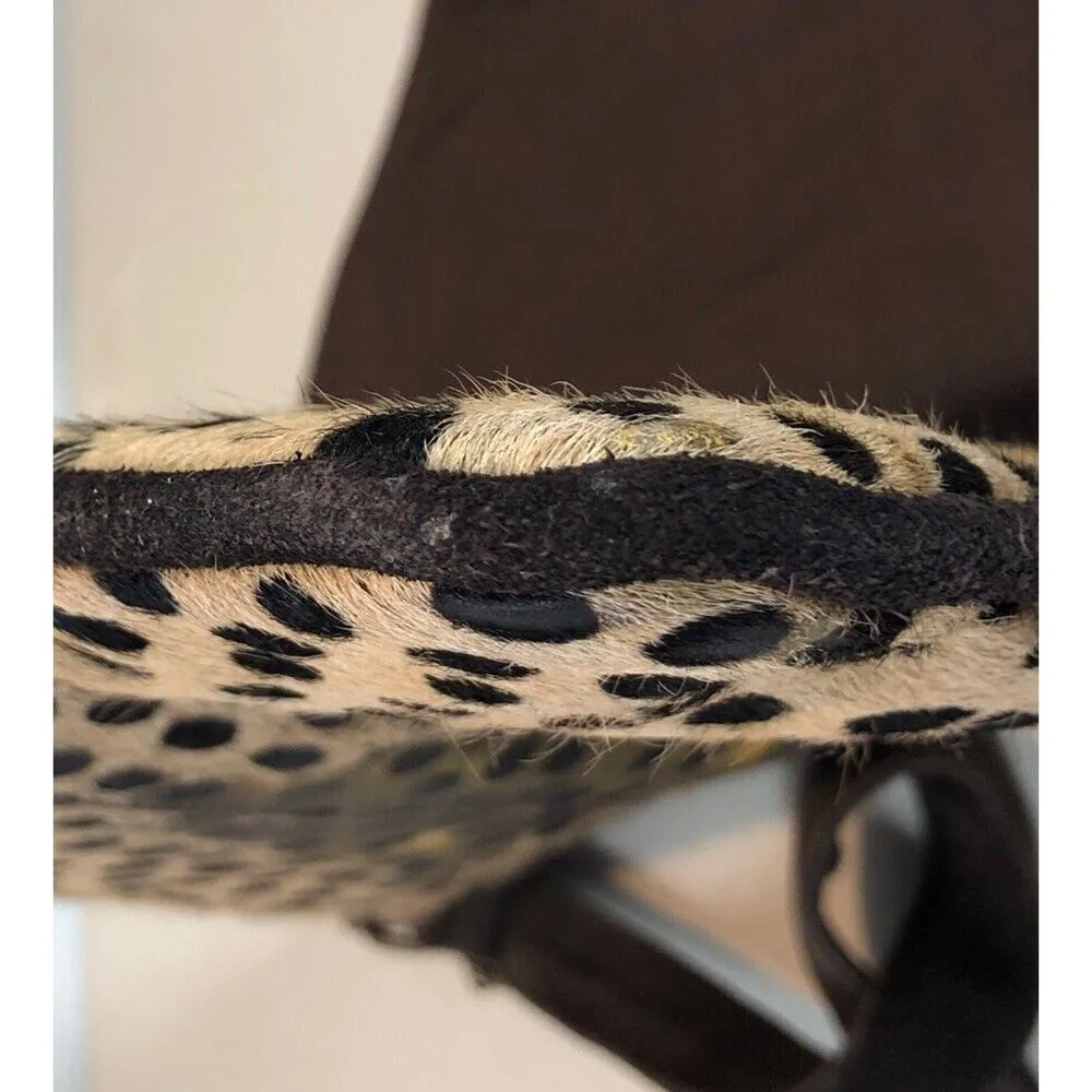 Panache Leopard Print Cowhide Red Plaid Crossbody Bag Purse READ - Image 6