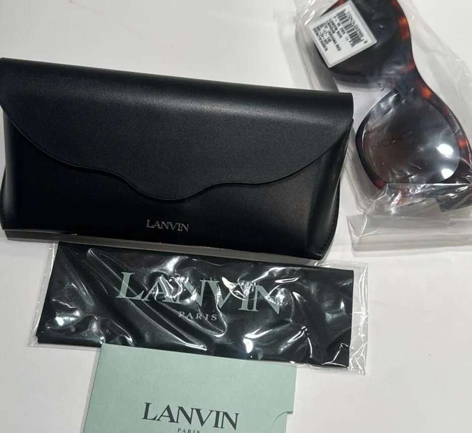 Lanvin Mother & Child 55mm Rectangle Sunglasses Havana Red - Image 7