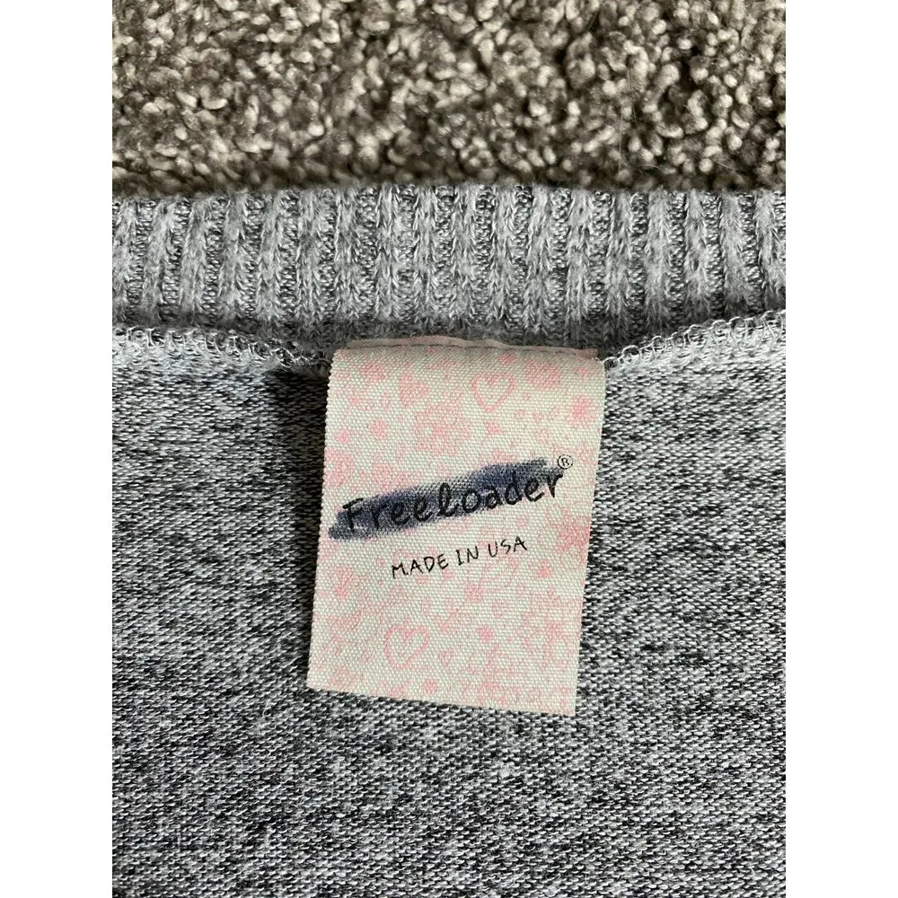 Freeloader Gray High-Low V-Neck Oversized Sweater Size M - Image 5