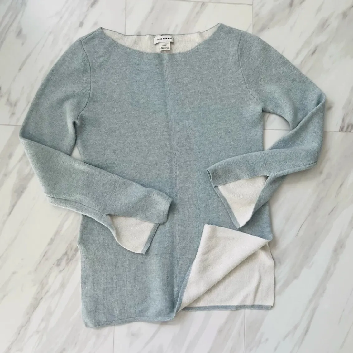 Reversible Sweater Icy Blue & Off White Women’s Sweater XS/TP - Image 3
