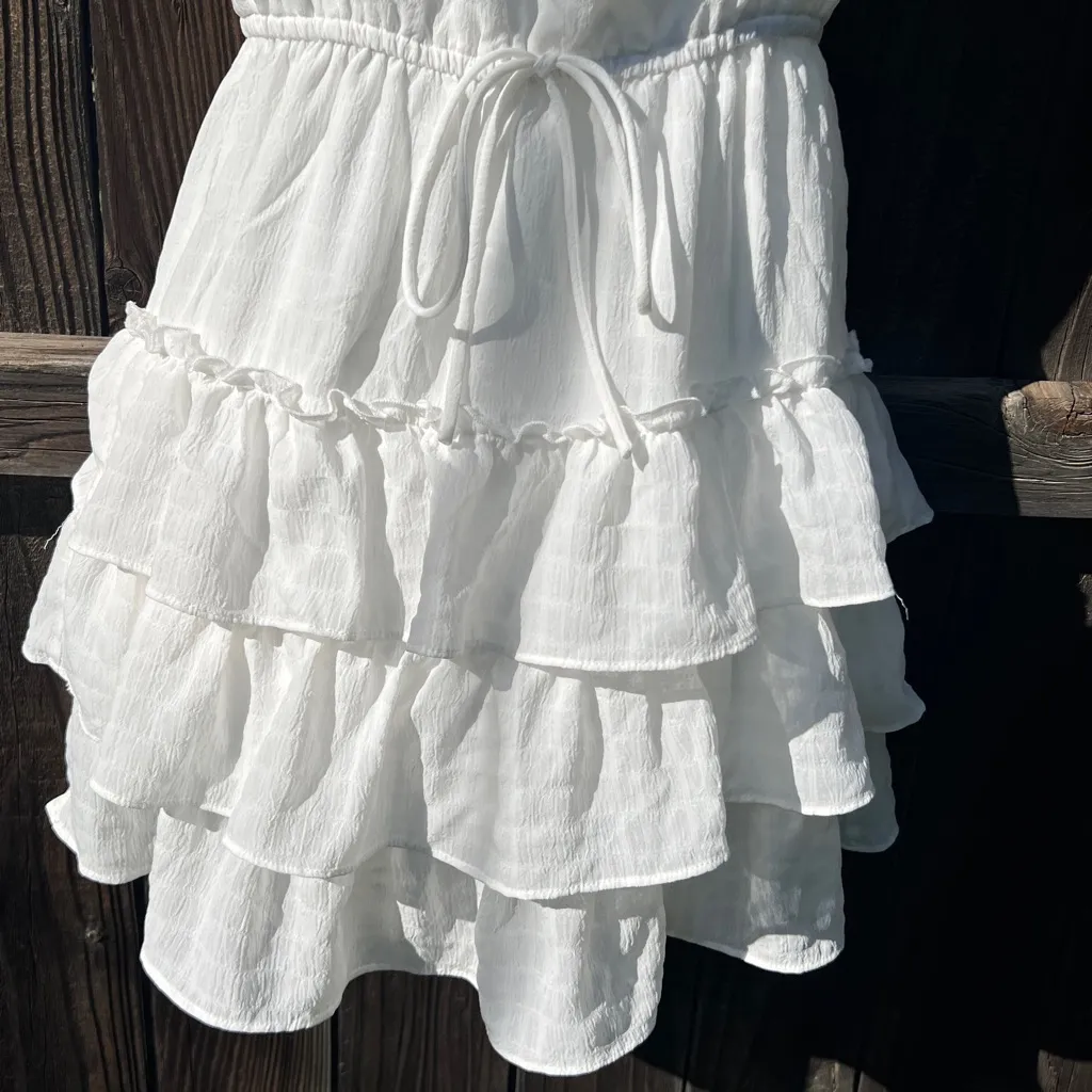 City Triangles White Ruffle Mini Dress - Image 2