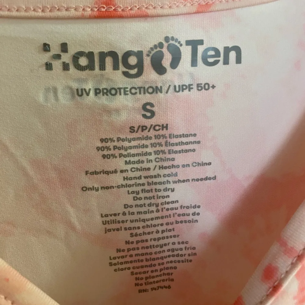 Hang Ten Women’s UV Protection 50+ Long Sleeve Shirt S Small Pink Tie Dye - Image 3