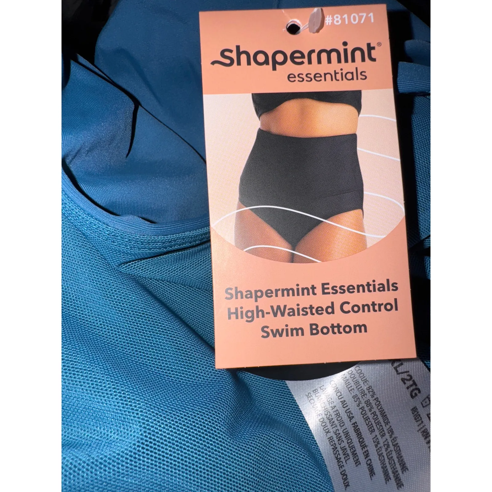Brand New Shapermint Essentials Women's Size 2XL High Waisted Bikini Bottoms Blue - Image 3