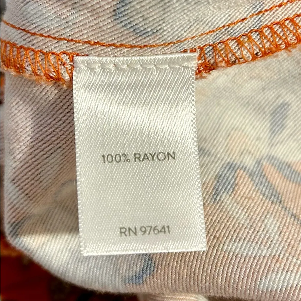 J. JILL Zinnia Orange Floral Tie Waist Boho Wide Leg Shorts Women’s Small💛 - Image 8