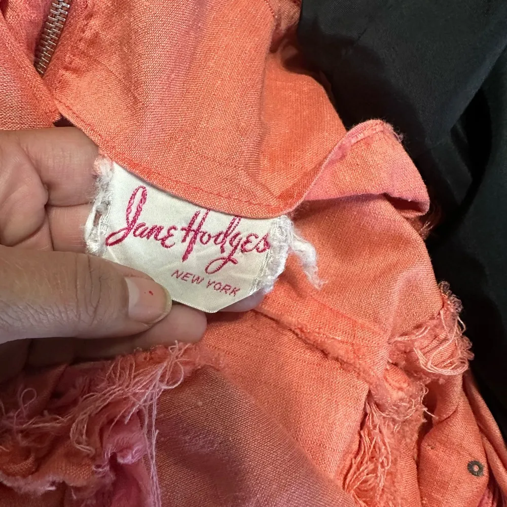 Jane Hodges Salmon Color Vintage Dress Orange - Image 10
