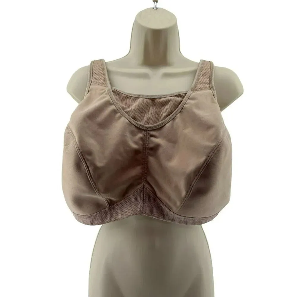 Glamorise No Bounce Cami Wire Free Sports Bra 1066 Cafe 46DD Tan Size undefined - Image 2