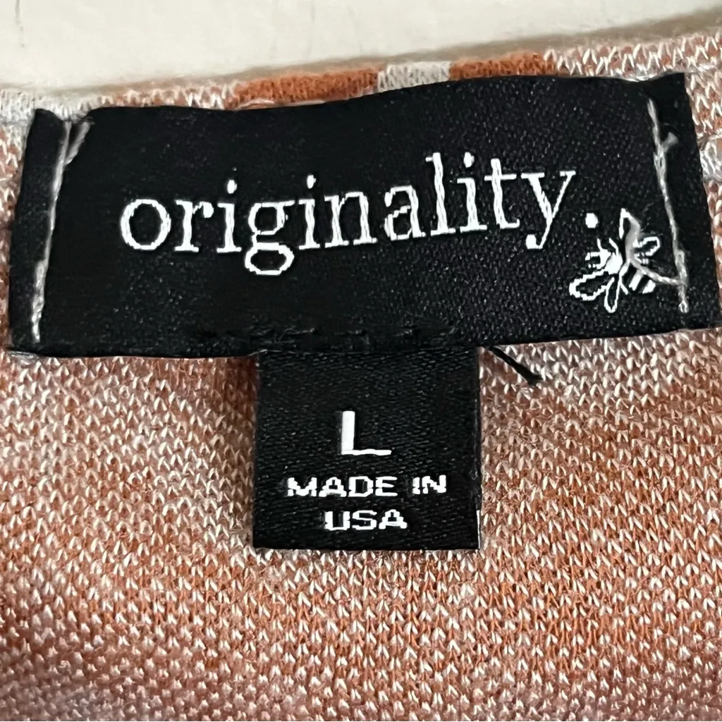 Women’s Originality Geometric Print‎ Cropped Tank Top Size Large Orange & Ivory - Image 4