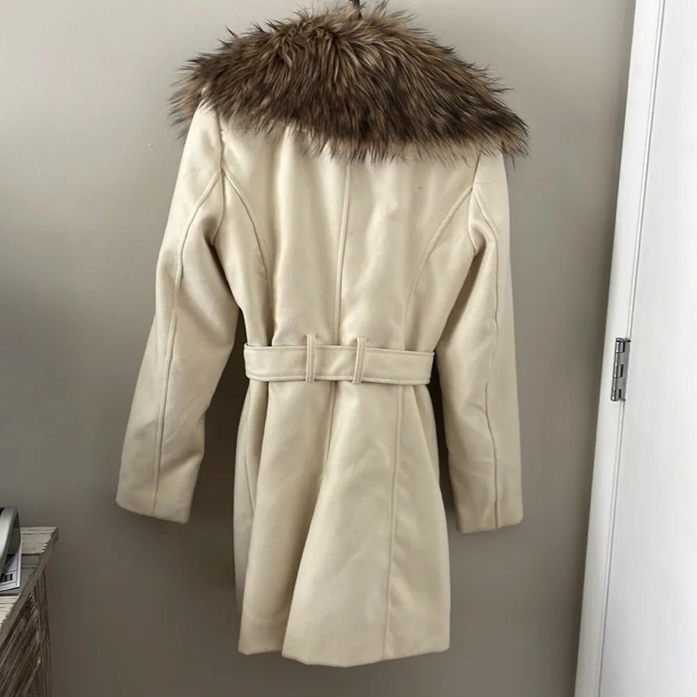 🧥Guess Wool Faux Fur-Trim Coat🧥~med - Image 3