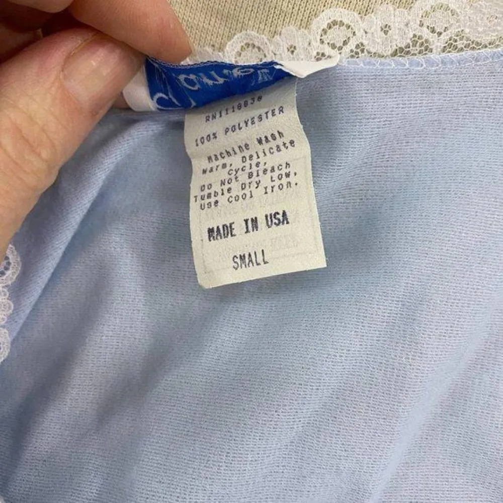 Vintage "Damea" Nightgown Cotton Flannel Romantic Prairie Granny Core Small - Image 7