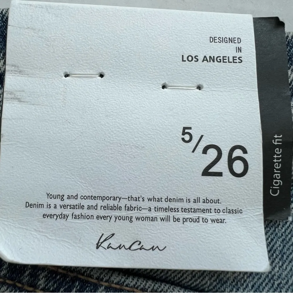 NWT Kancan Kiera High Rise Cigarette Leg button fly Jeans size 5 26 acid wash Blue - Image 11