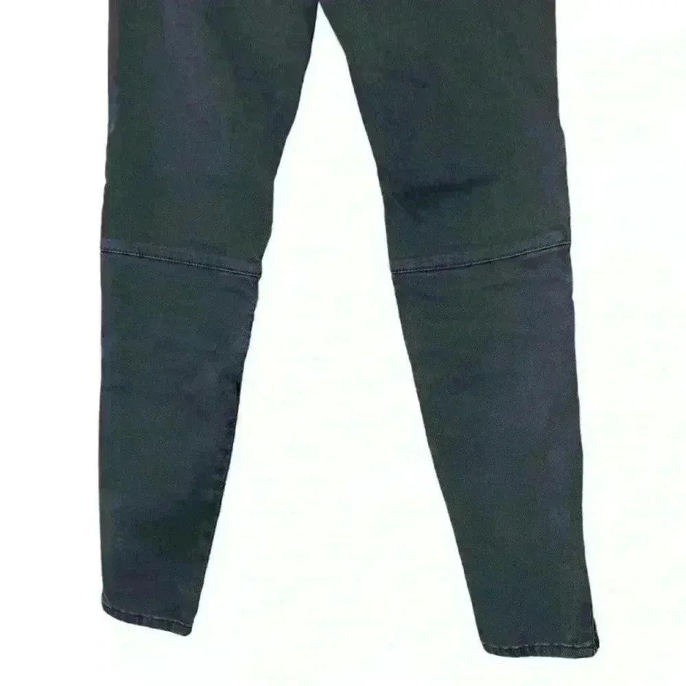 Zara Slim Fit Medium Rise Black Moto Jeans with Zipper Ankle‎ Size 4 - Image 9
