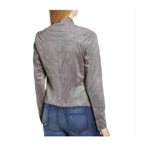 KUT From the Kloth Gray Drape Front Tayanita Faux Vegan Suede‎ Jacket - XS EUC - Image 2