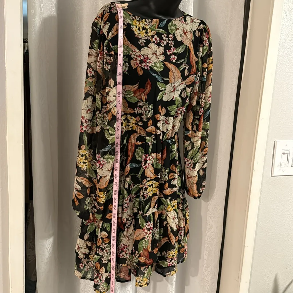CODE X MODE FLORAL CHIFFON DRESS Sz:M - Image 3