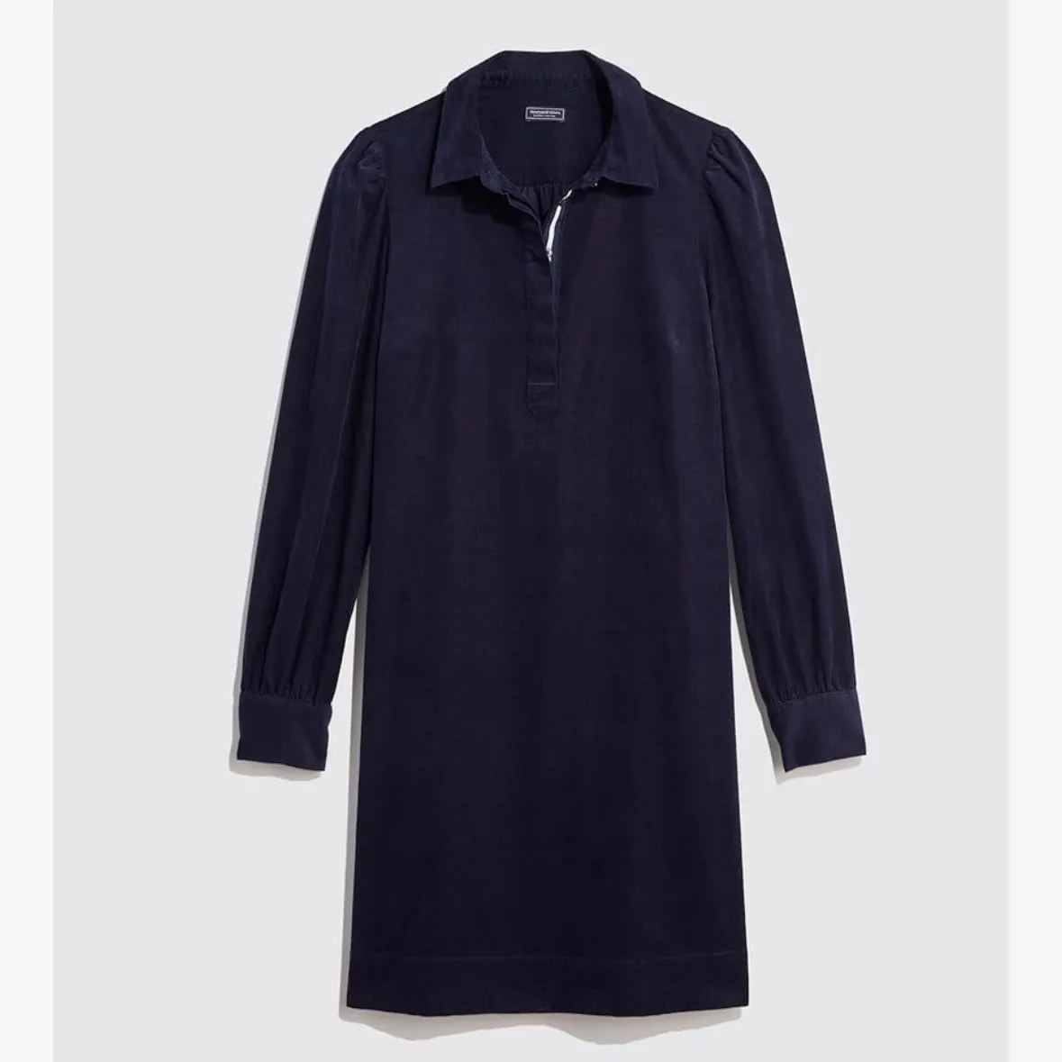 Vineyard Vines NWT Nautical Navy Blue Corduroy Popover Shirt Dress 2X Plus $168 - Image 2