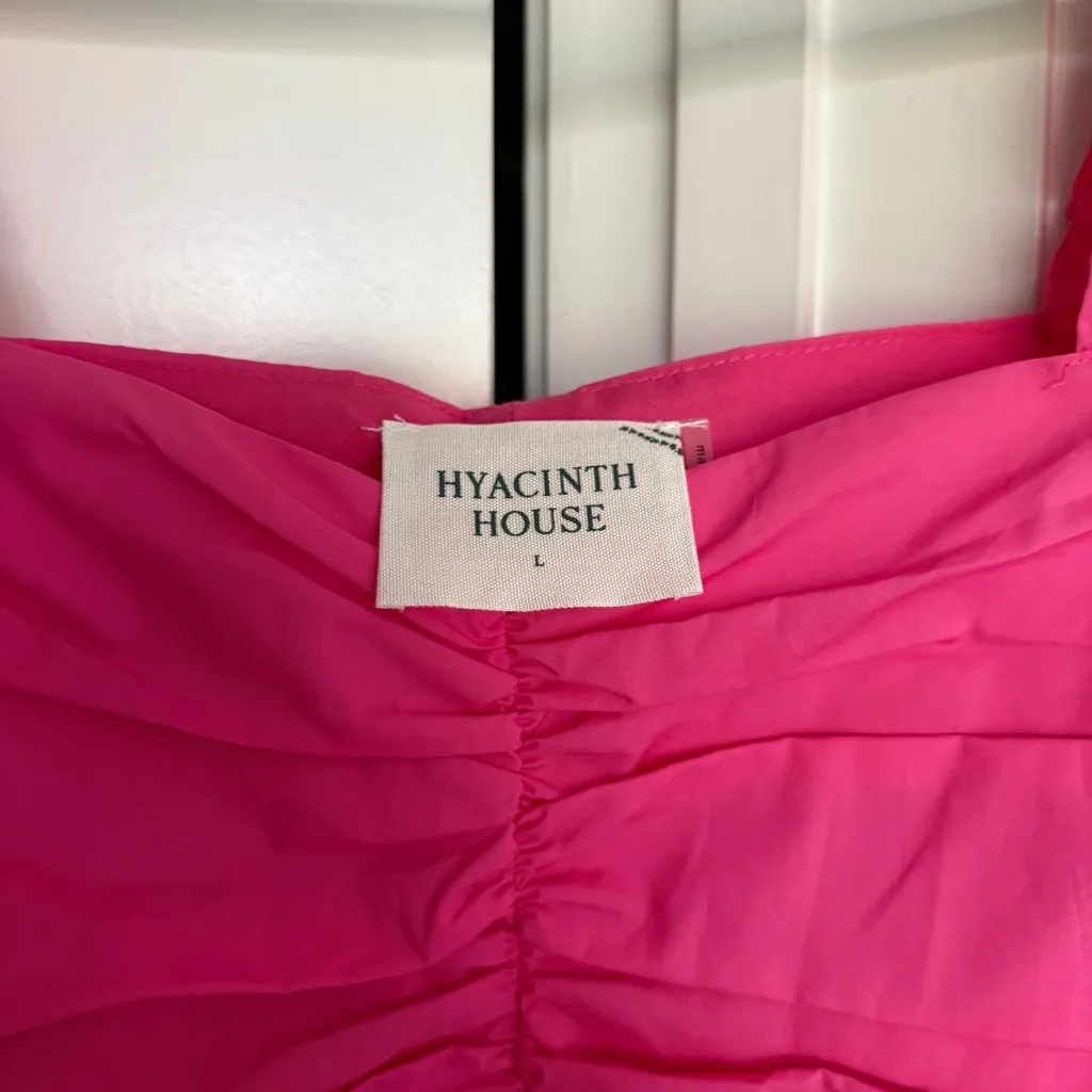 Hyacinth House Pink Pleated Mina Ruffle Blouse Tuckernuck Top Size L - Image 3