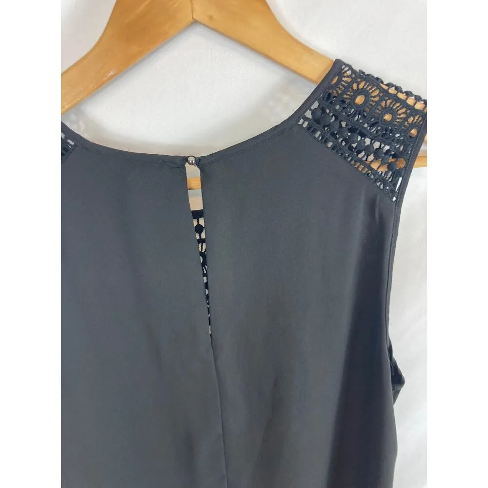 Dr2 Crochet Top Chiffon Dress Black Size Small - Image 6