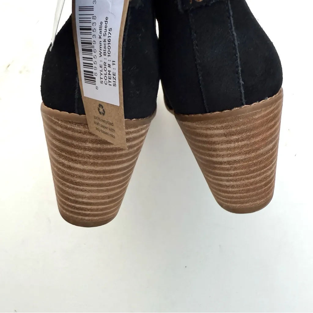 NWT TOMS Womens Shoes Black Kallie Cutout Suede Wedge Pull On Bootie Size 11 - Image 7