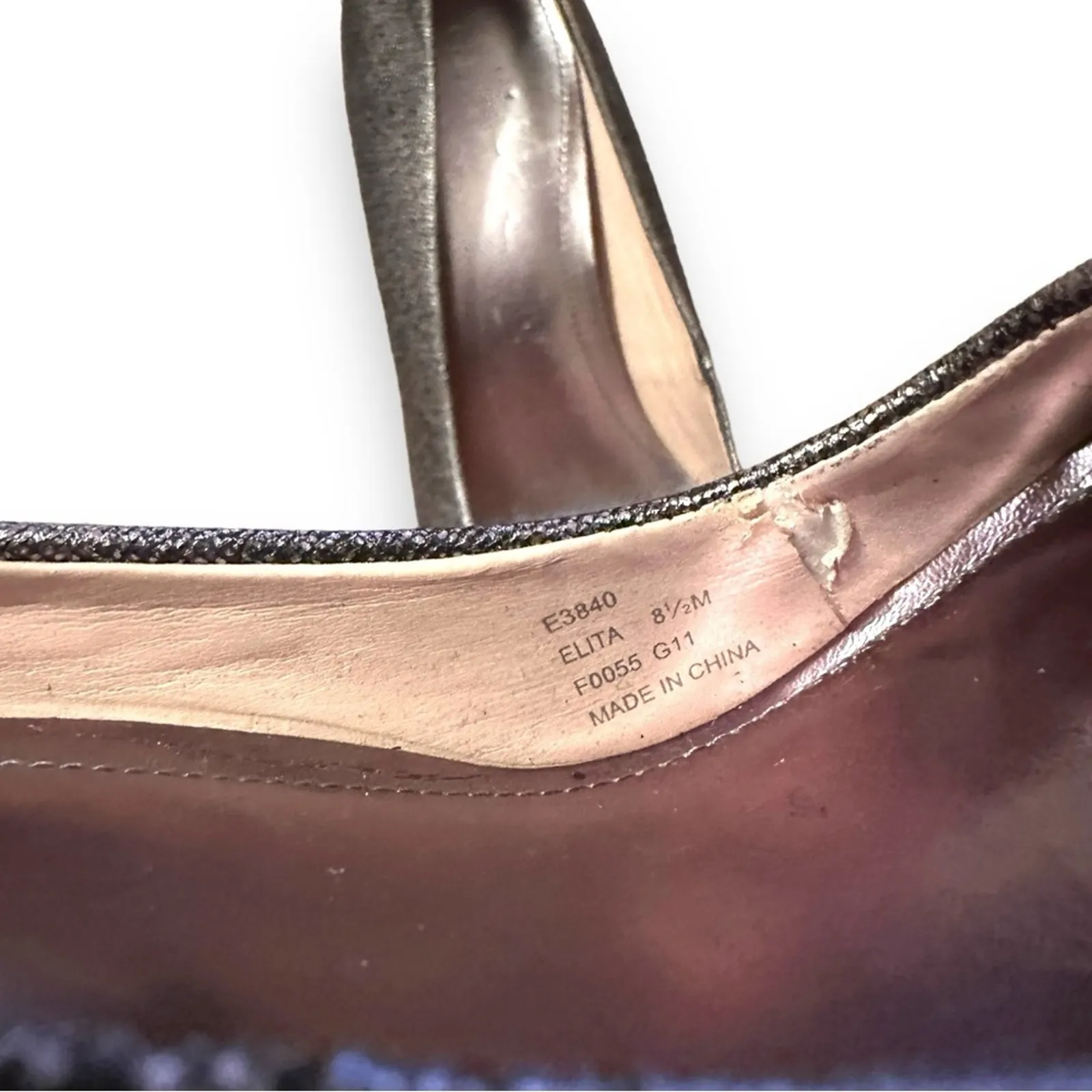 Calvin Klein Elita Cosmopolitan Stacked Pump Heels in Metallic Silver Sz 8.5‎ - Image 15