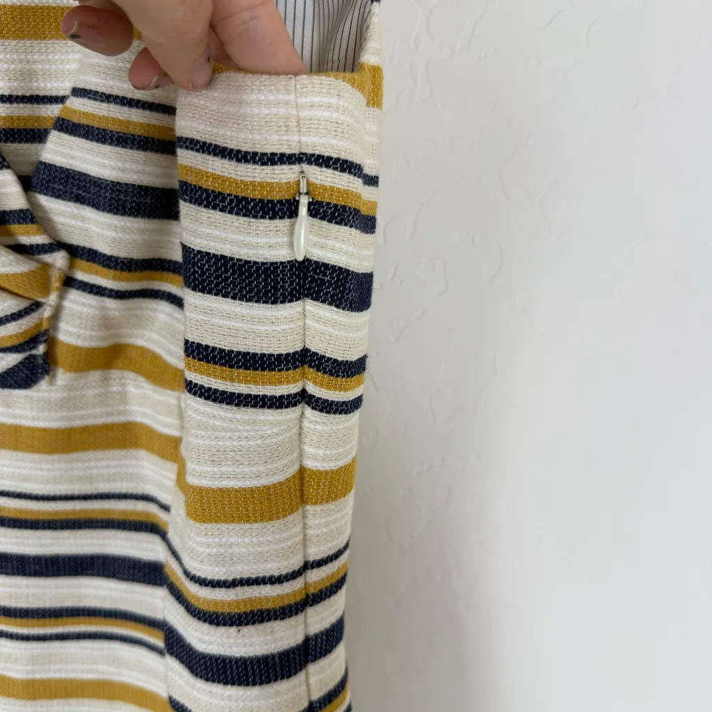 Brooks Brothers Cream Striped Sleeveless Sheath Mini Dress - Image 7