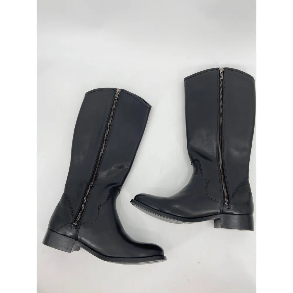 Frye  Marissa Medallion Black Leather Riding Boots 6.5 M - Image 7