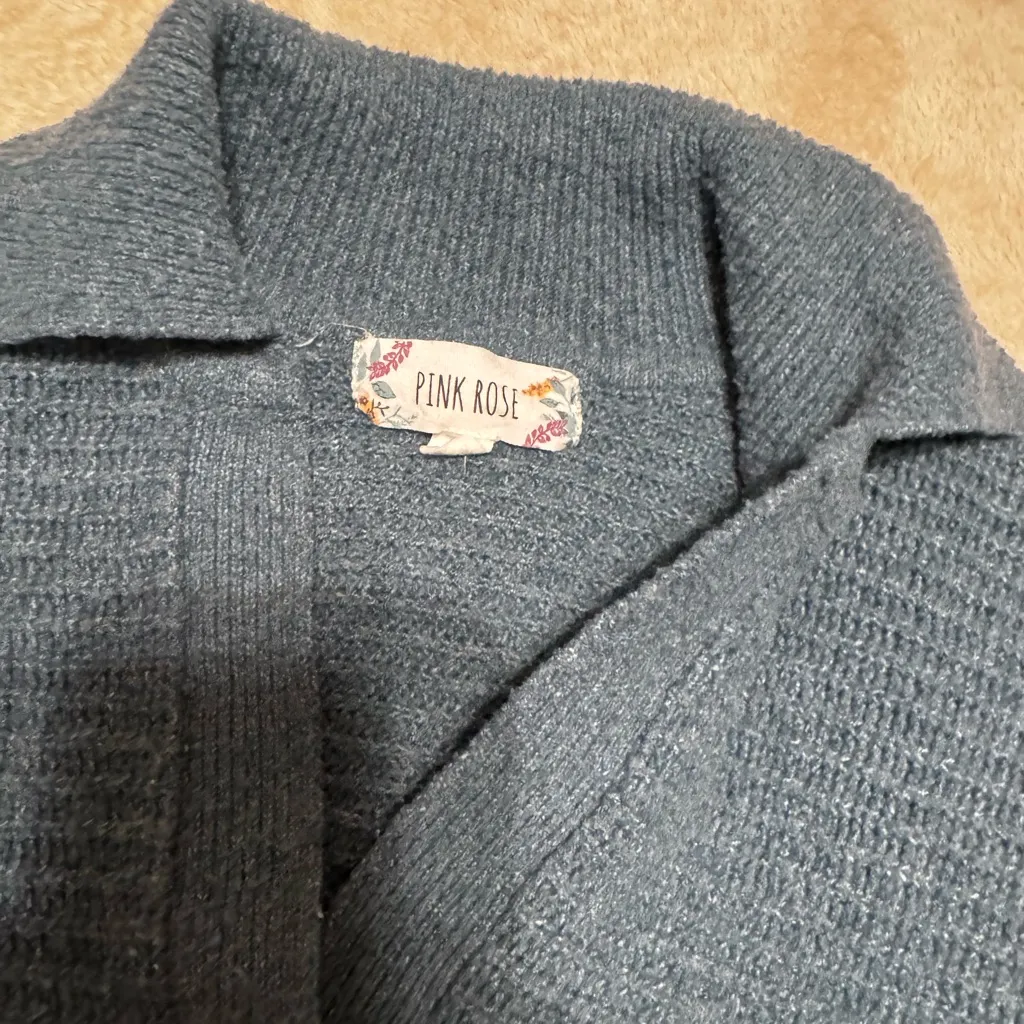 Pink Rose Slate V-Neck Sweater - Image 3